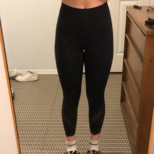COPY - Size 2 black lululemon leggings with small detail at the bottom